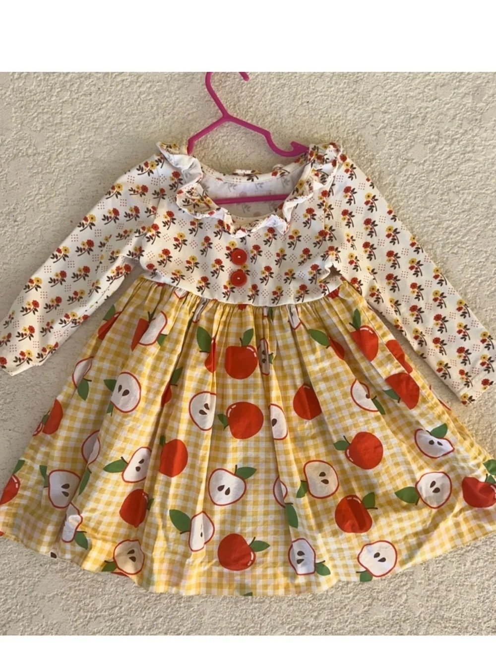 Eleanor Rose Girls Boutique Dress Bundle 2pc Fall Twirl Apple Pinafore Size 3/4